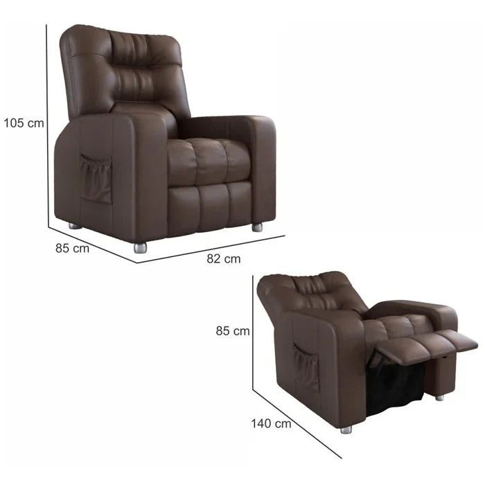 Poltrona do Papai Reclinável em Corino Marrom – Azera